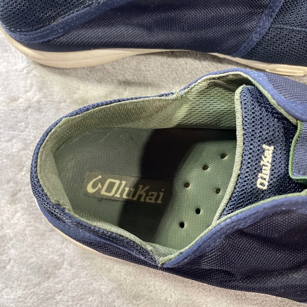 OluKai Nohea Sport Men US 10.5 EUR 43.5 Blue Boat Mesh Slip On Shoes‎